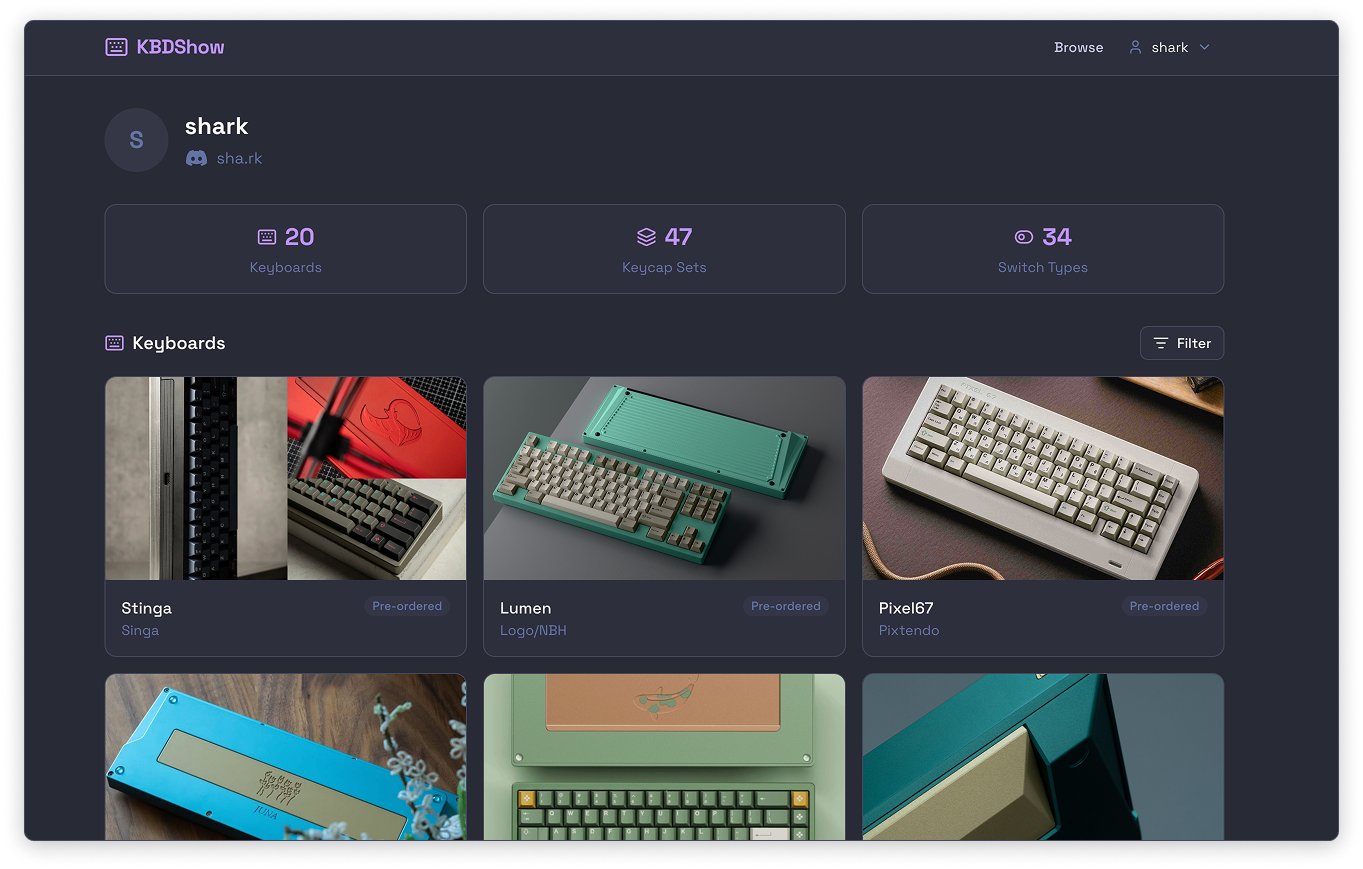 KBDShow dashboard preview